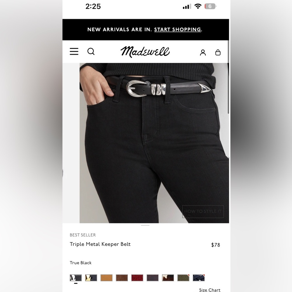 Madewell Triple Metal Keeper Belt